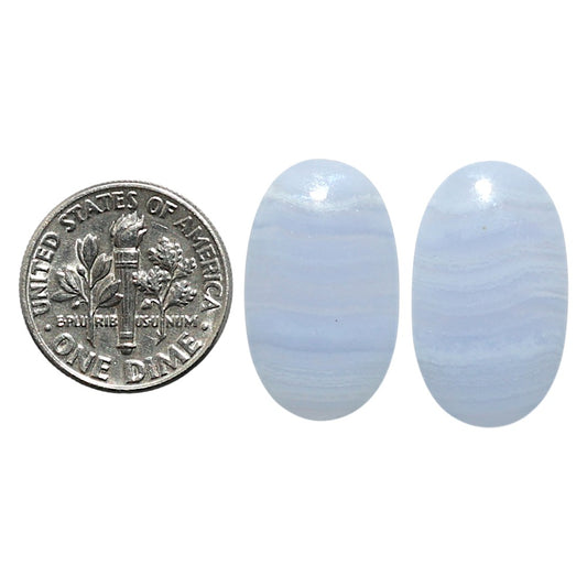 Natural Blue Lace Agate 13x22x4.5 mm Oval Shape Polished Gemstone LS99-010485