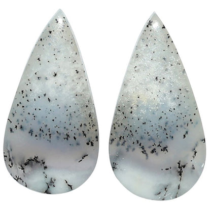 Natural Merlinite Dendritic Opal 13.7x26.5x4 mm Pear Shape Polished Gemstone LS99-010486
