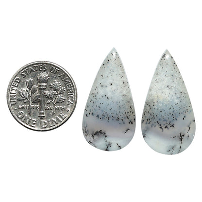 Natural Merlinite Dendritic Opal 13.7x26.5x4 mm Pear Shape Polished Gemstone LS99-010486