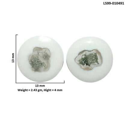 Natural Horse Canyon Moss Agate 13x13x4 mm Round Shape Polished Gemstone LS99-010491