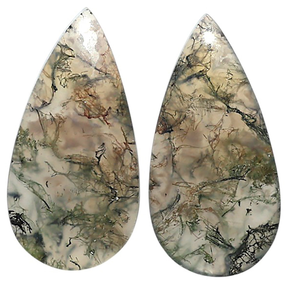Natural Texas Moss Agate 14x27.4x3.8 mm Pear Shape Polished Gemstone LS99-010492