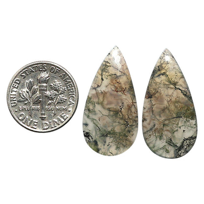 Natural Texas Moss Agate 14x27.4x3.8 mm Pear Shape Polished Gemstone LS99-010492