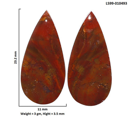 Natural Rare Cady Mountain Agate 11x23.2x3.5 mm Pear Shape Polished Gemstone LS99-010493