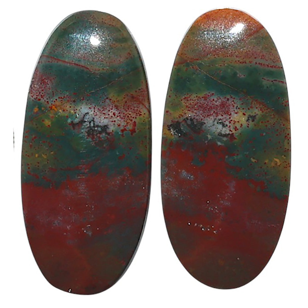 Natural Blood Stone 13.6x29.1x4.5 mm Oval Shape Polished Gemstone LS99-010495