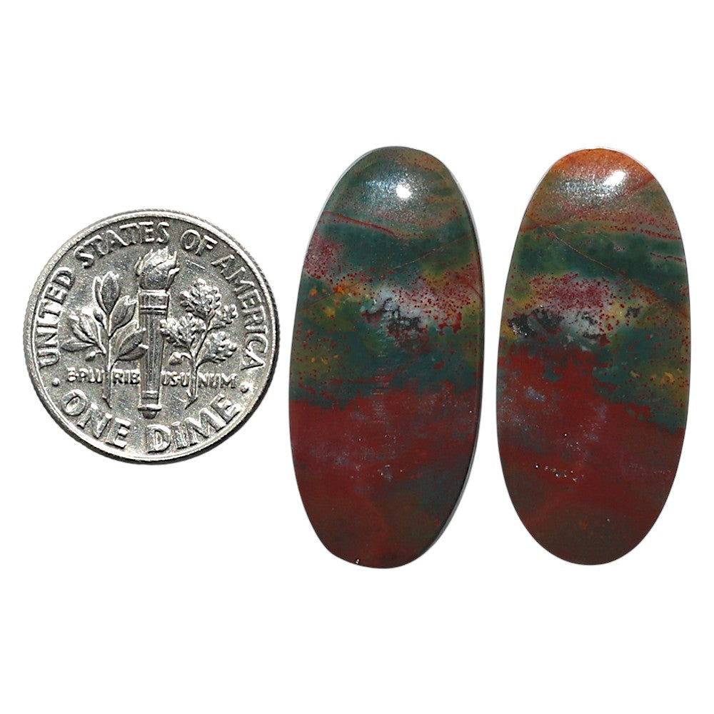 Natural Blood Stone 13.6x29.1x4.5 mm Oval Shape Polished Gemstone LS99-010495