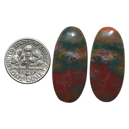 Natural Blood Stone 13.6x29.1x4.5 mm Oval Shape Polished Gemstone LS99-010495