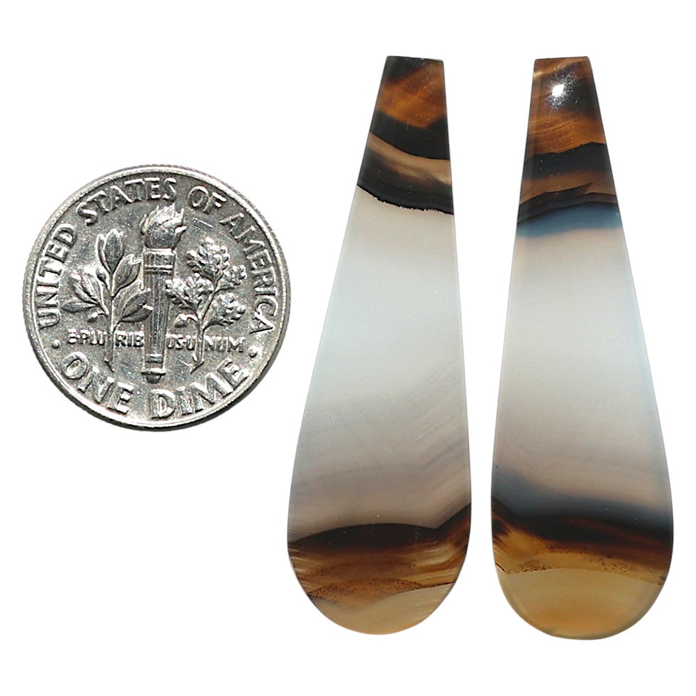 Natural Montana Agate 12.2x38.4x4.5 mm Fancy Shape Polished Gemstone LS99-010497