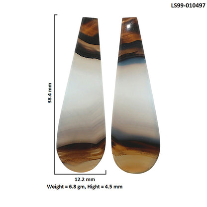 Natural Montana Agate 12.2x38.4x4.5 mm Fancy Shape Polished Gemstone LS99-010497