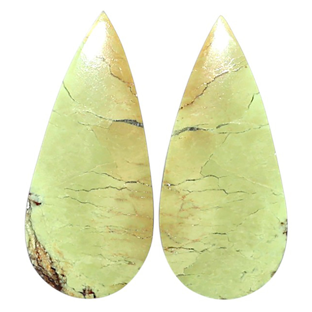 Natural Lemon Chrysoprase 12.3x27.3x4 mm Pear Shape Polished Gemstone LS99-010499