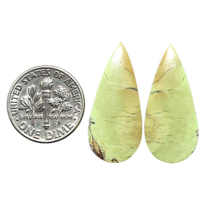 Natural Lemon Chrysoprase 12.3x27.3x4 mm Pear Shape Polished Gemstone LS99-010499