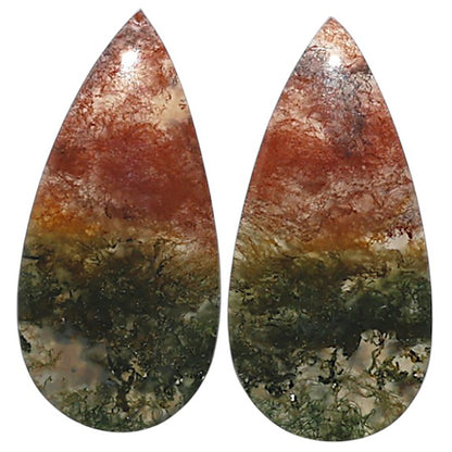 Natural Texas Moss Agate 12.5x25.75x4 mm Pear Shape Polished Gemstone LS99-010500