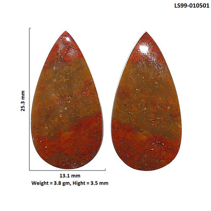 Natural Rare Cady Mountain Agate 13.1x25.3x3.5 mm Pear Shape Polished Gemstone LS99-010501