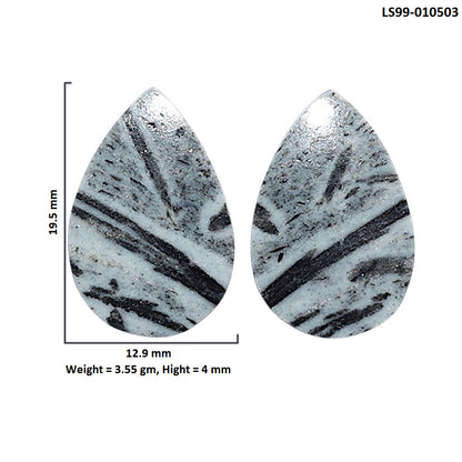 Natural Hornblende 12.9x19.5x4 mm Pear Shape Polished Gemstone LS99-010503