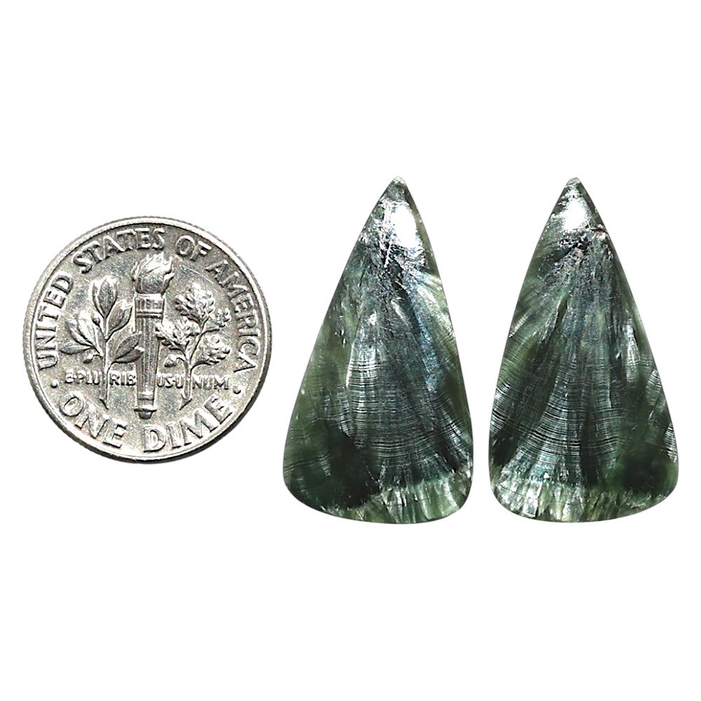 Natural Russian Seraphinite 13.6x24.8x4.3 mm Pear Shape Polished Gemstone LS99-010504