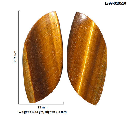Natural Tiger Eye 13x30.2x2.5 mm Fancy Shape Polished Gemstone LS99-010510