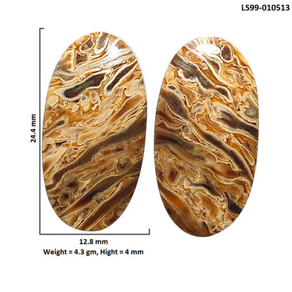 Natural Root Plume Agate 12.8x24.4x4 mm Oval Shape Polished Gemstone LS99-010513