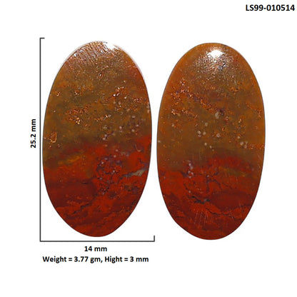 Natural Rare Cady Mountain Agate 14x25.2x3 mm Oval Shape Polished Gemstone LS99-010514