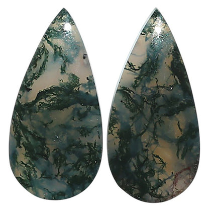 Natural Moss Agate 13x26.6x4.3 mm Pear Shape Polished Gemstone LS99-010515