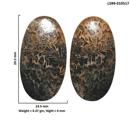 Natural Root Plume Agate 13.5x24.5x4 mm Oval Shape Polished Gemstone LS99-010517