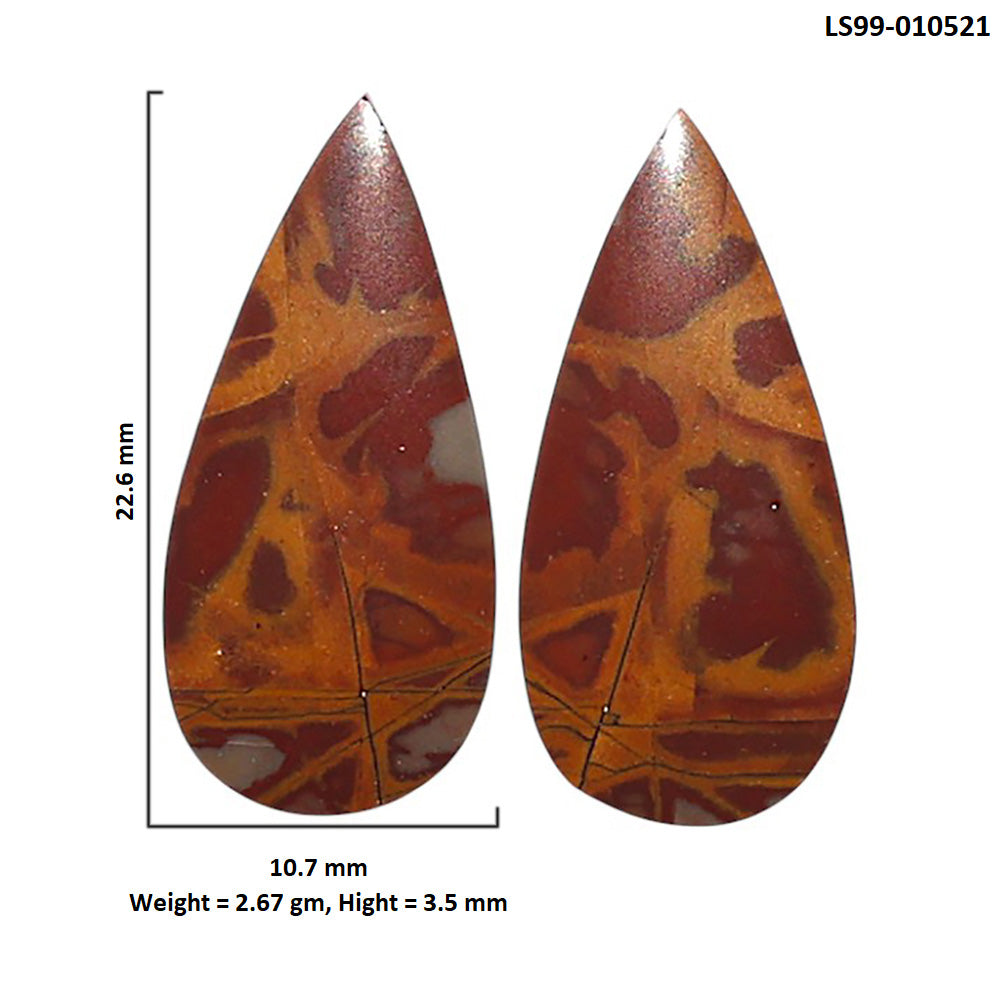Natural Noreena Jasper 10.7x22.6x3.5 mm Pear Shape Polished Gemstone LS99-010521