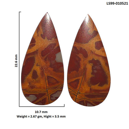 Natural Noreena Jasper 10.7x22.6x3.5 mm Pear Shape Polished Gemstone LS99-010521