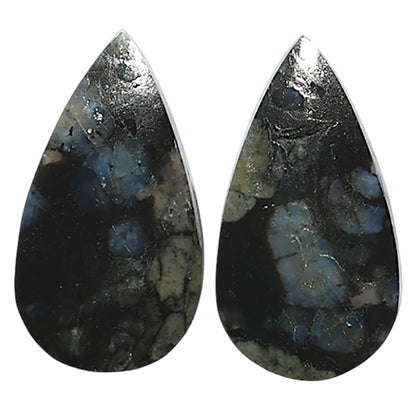 Natural Llanite Blue Opal Crystal Sphere 12.9x23.2x3.3 mm Pear Shape Polished Gemstone LS99-010523