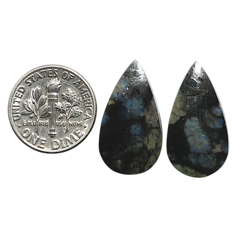 Natural Llanite Blue Opal Crystal Sphere 12.9x23.2x3.3 mm Pear Shape Polished Gemstone LS99-010523