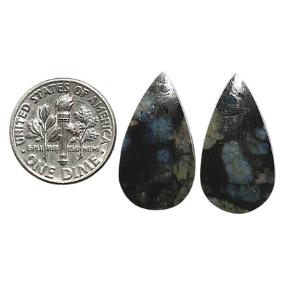 Natural Llanite Blue Opal Crystal Sphere 12.9x23.2x3.3 mm Pear Shape Polished Gemstone LS99-010523