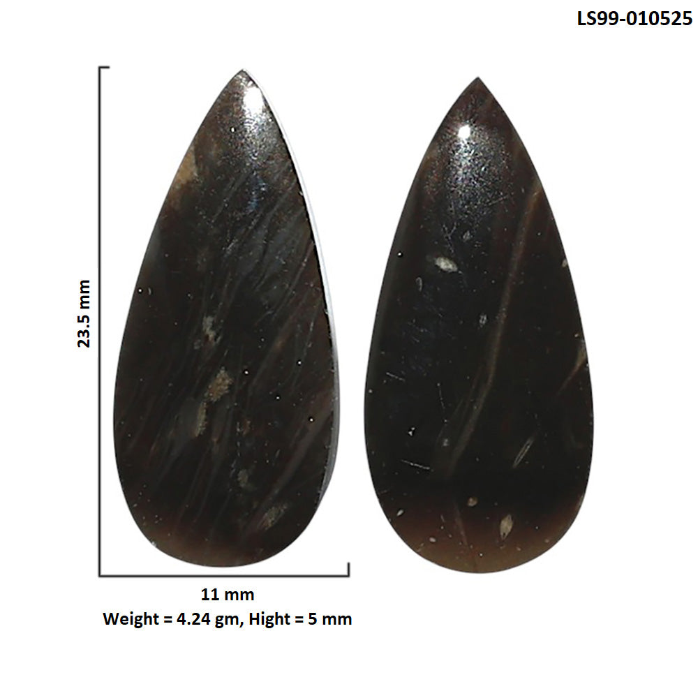 Natural Bat Cave Jasper 11x23.5x5 mm Pear Shape Polished Gemstone LS99-010525
