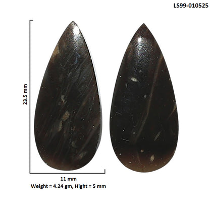 Natural Bat Cave Jasper 11x23.5x5 mm Pear Shape Polished Gemstone LS99-010525