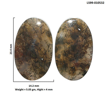 Natural Texas Moss Agate 14.2x23.4x4 mm Oval Shape Polished Gemstone LS99-010532