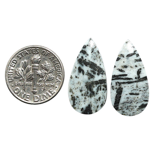 Natural Hornblende 11.8x22.8x3.5 mm Pear Shape Polished Gemstone LS99-010533