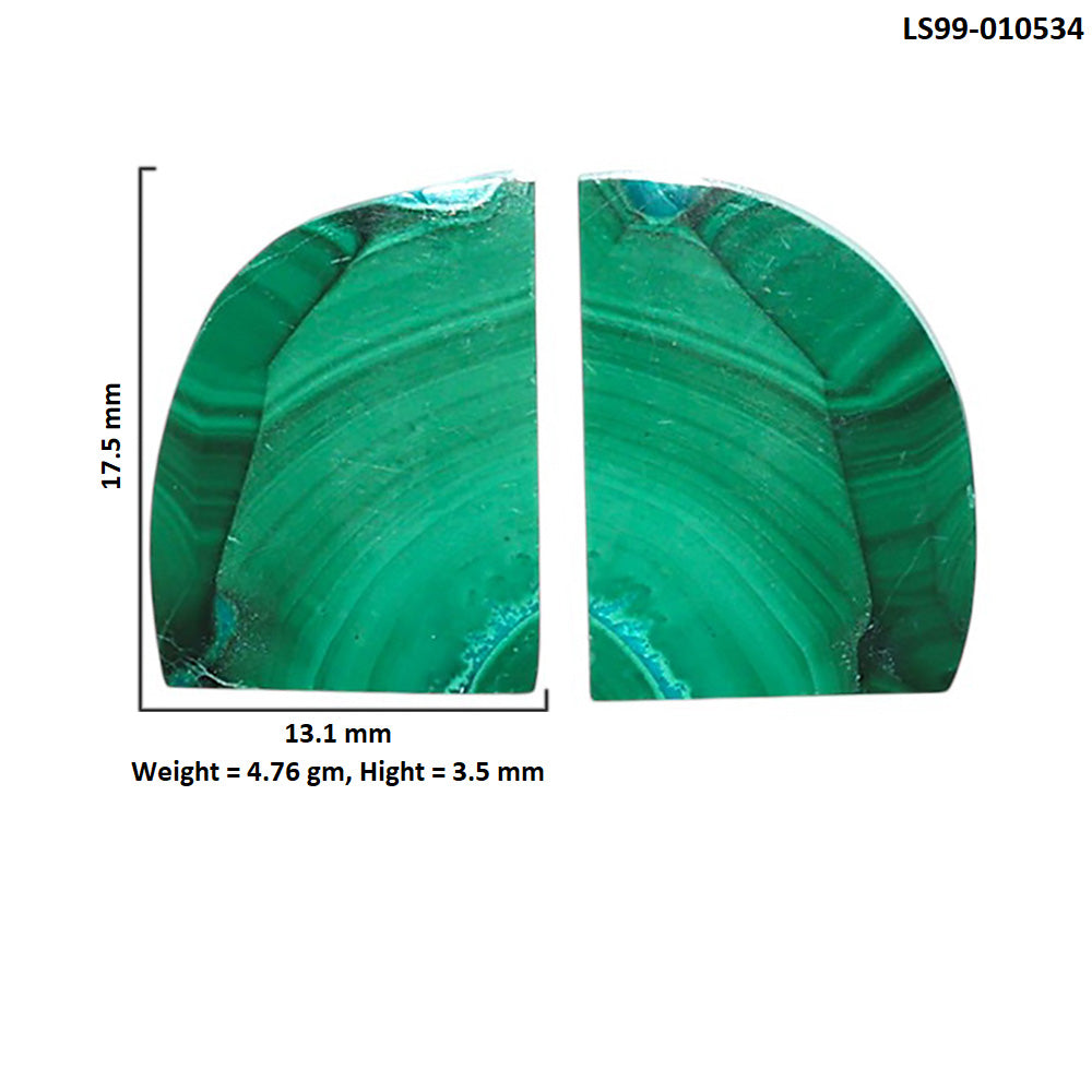 Natural Malachite Eye 13.1x17.5x3.5 mm Fancy Shape Polished Gemstone LS99-010534