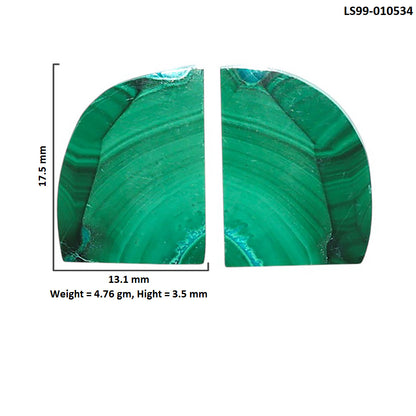 Natural Malachite Eye 13.1x17.5x3.5 mm Fancy Shape Polished Gemstone LS99-010534