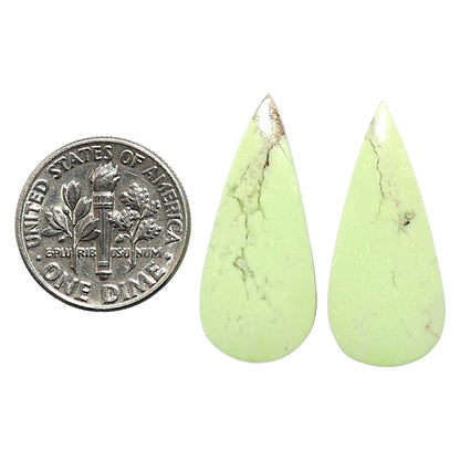 Natural Lemon Chrysoprase 12x27x4.5 mm Pear Shape Polished Gemstone LS99-010535
