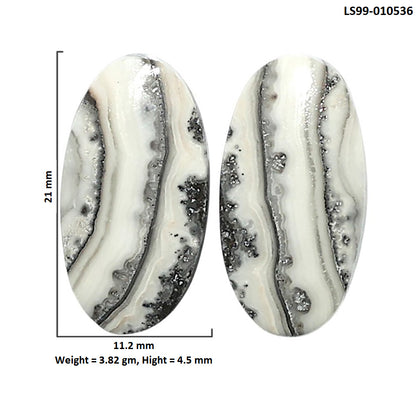 Natural Prairie Agate 11.2x21x4.5 mm Oval Shape Polished Gemstone LS99-010536