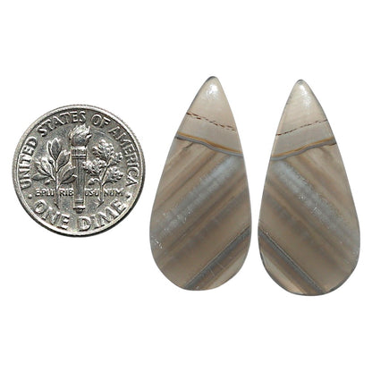 Natural Banded Onyx 13.7x28.9x3 mm Pear Shape Polished Gemstone LS99-010537
