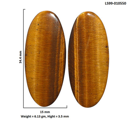Natural Tiger Eye 15x34.4x3.5 mm Oval Shape Polished Gemstone LS99-010550