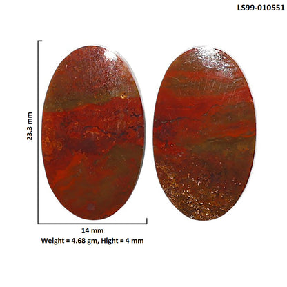 Natural Rare Cady Mountain Agate 14x23.3x4 mm Oval Shape Polished Gemstone LS99-010551