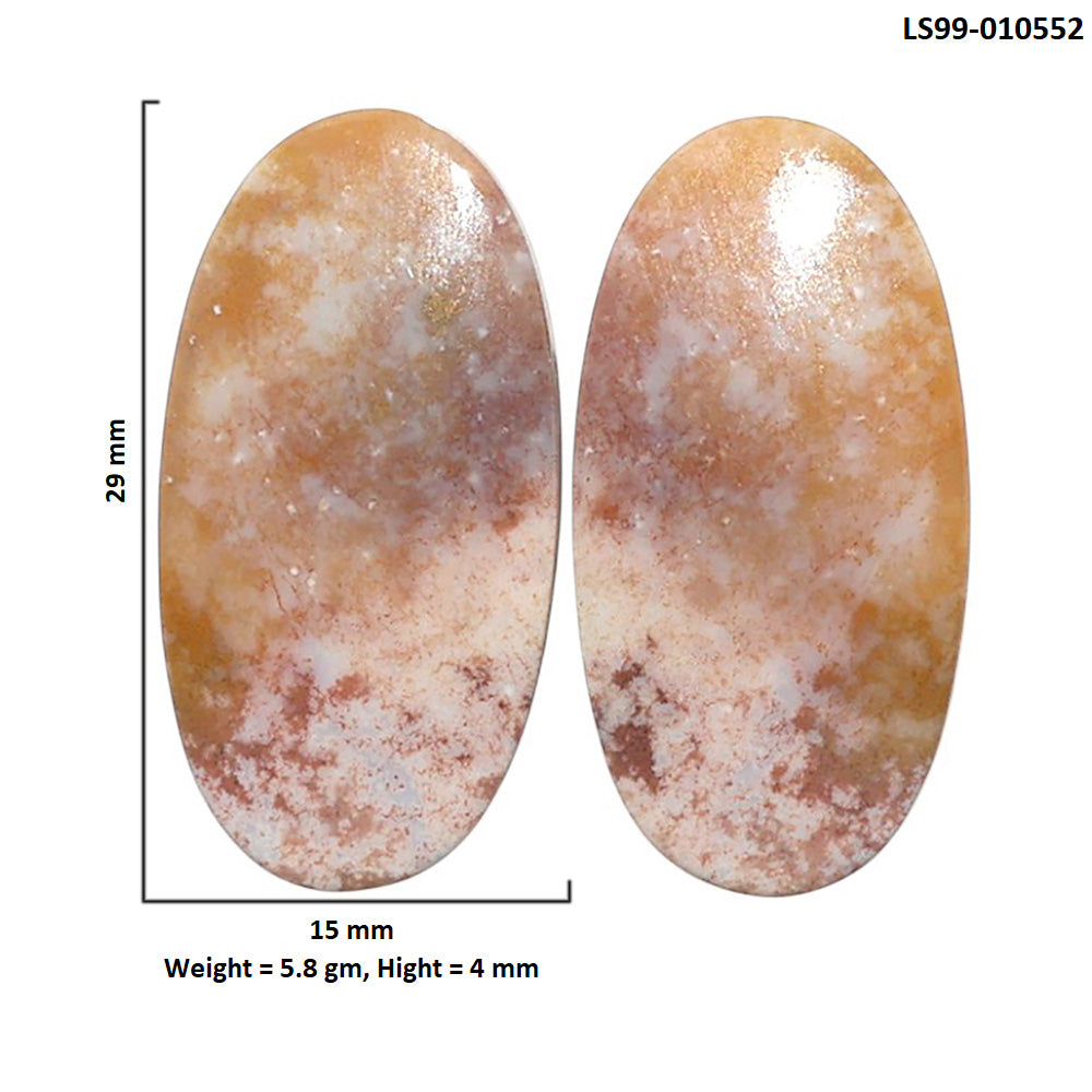 Natural Rare Cady Mountain Agate 15x29x4 mm Oval Shape Polished Gemstone LS99-010552