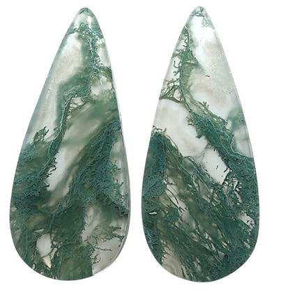 Natural Horse Canyon Moss Agate 13.7x31.5x5 mm Pear Shape Polished Gemstone LS99-010555