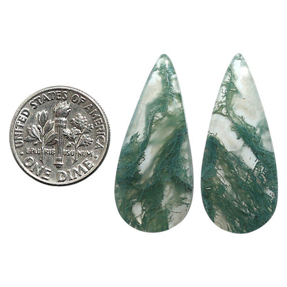 Natural Horse Canyon Moss Agate 13.7x31.5x5 mm Pear Shape Polished Gemstone LS99-010555