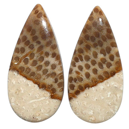 Natural Root Plume Agate 12x24.8x4 mm Pear Shape Polished Gemstone LS99-010556