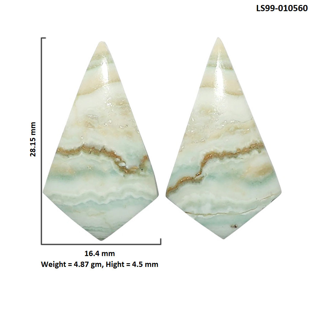 Natural Saturn Chalcedony 16.4x28.15x4.5 mm Fancy Shape Polished Gemstone LS99-010560