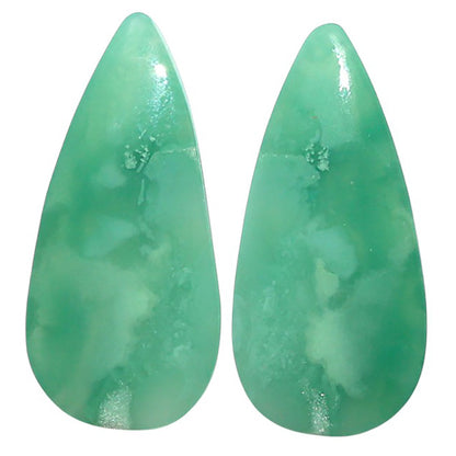 Natural Green Lace Agate 14x29.8x4 mm Pear Shape Polished Gemstone LS99-010563