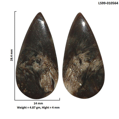 Natural Bat Cave Jasper 14x28.4x4 mm Pear Shape Polished Gemstone LS99-010564
