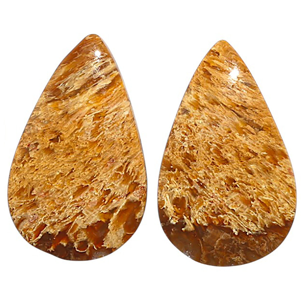 Natural Root Plume Agate 16.1x26.1x4 mm Pear Shape Polished Gemstone LS99-010567