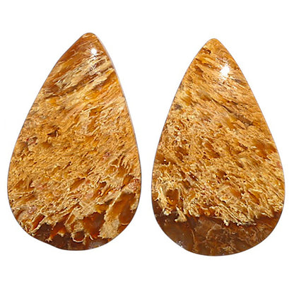 Natural Root Plume Agate 16.1x26.1x4 mm Pear Shape Polished Gemstone LS99-010567
