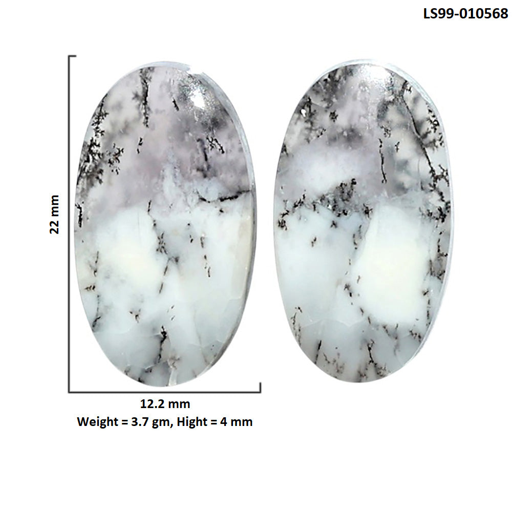 Natural Merlinite Dendritic Opal 12.2x22x4 mm Oval Shape Polished Gemstone LS99-010568