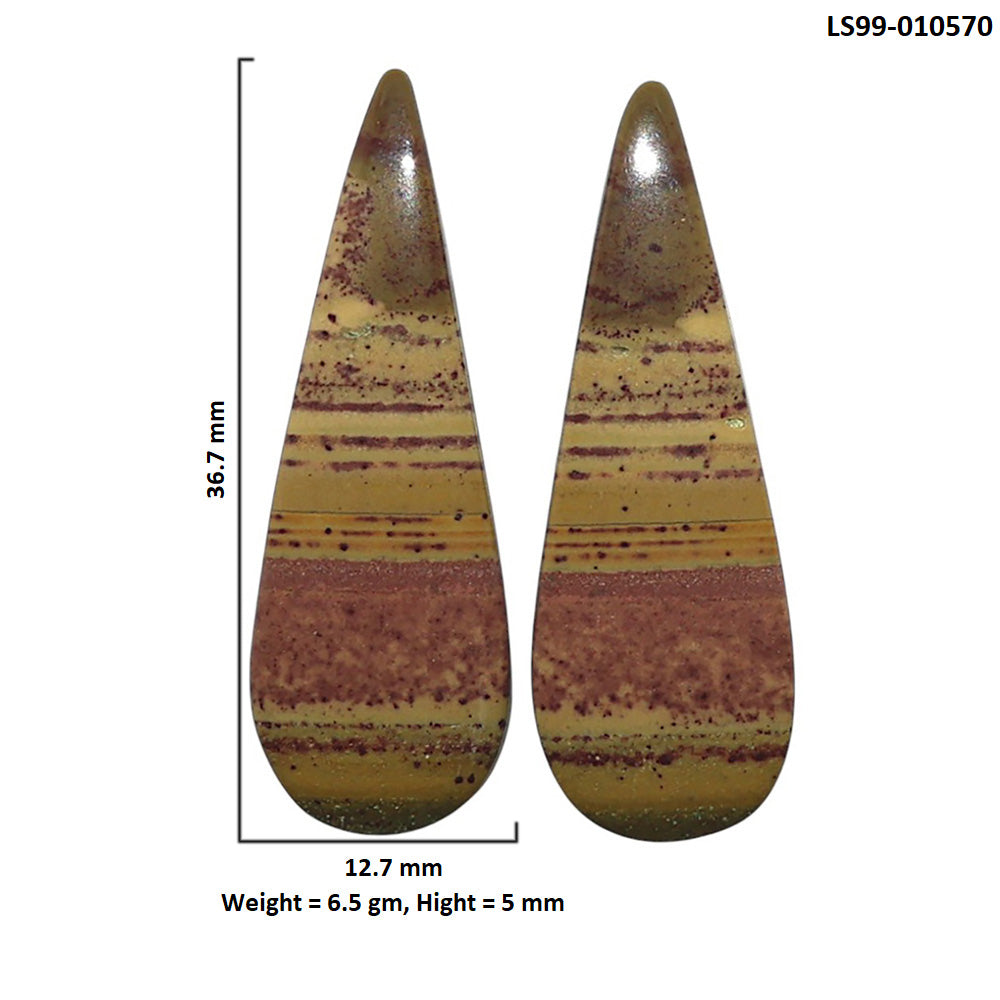 Natural Australian Imperial Jasper 12.7x36.7x5 mm Pear Shape Polished Gemstone LS99-010570